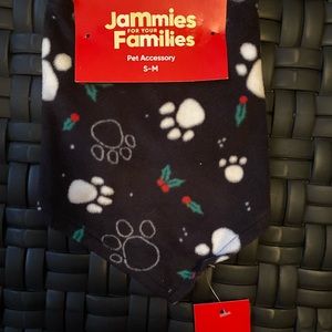 NWT Jammies for your families black Christmas Holly Bandana Scarf for S-M dog